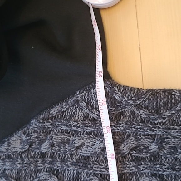 Vintage Outpost Makers Mens Sweater Hoodie Pullover Cable Knit Barrel Buttons  L - Picture 12 of 17